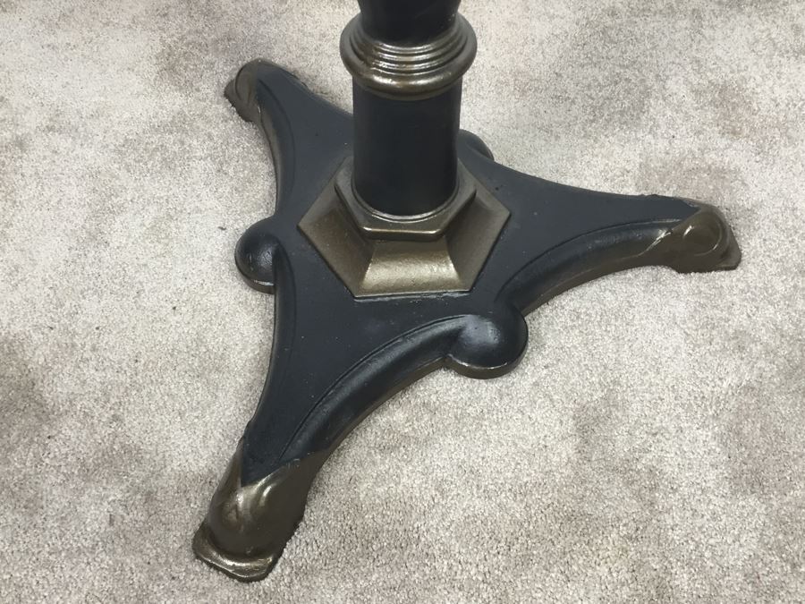 Very Heavy Industrial Steampunk Thick 'Storm Drain' Top Cafe Table With Cast Iron Pedestal Base *JUST ADDED* [Photo 3]