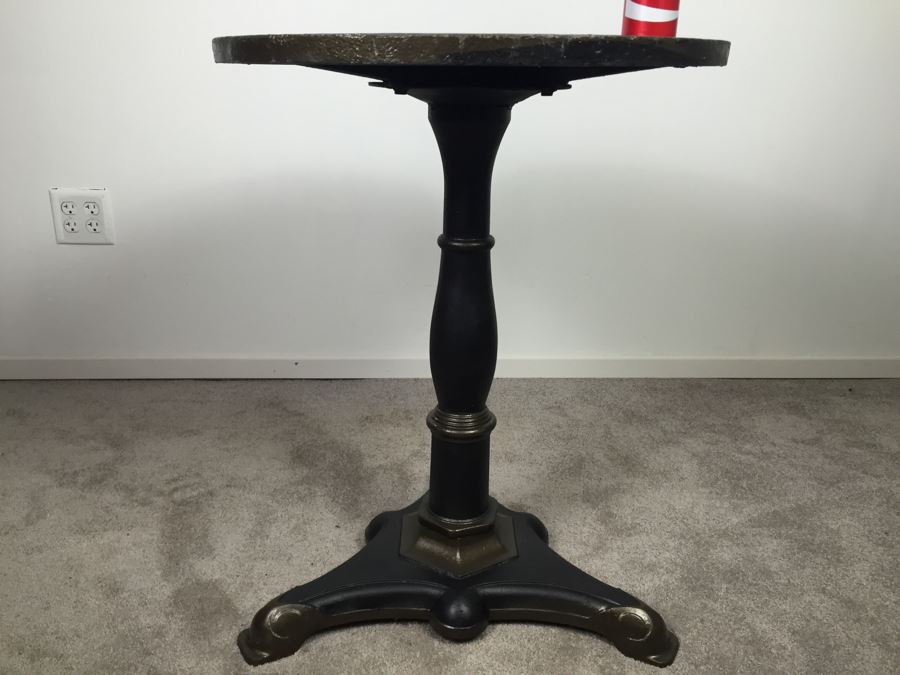 Very Heavy Industrial Steampunk Thick 'Storm Drain' Top Cafe Table With Cast Iron Pedestal Base *JUST ADDED* [Photo 8]