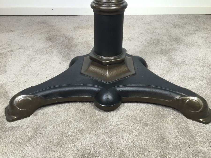 Very Heavy Industrial Steampunk Thick 'Storm Drain' Top Cafe Table With Cast Iron Pedestal Base *JUST ADDED* [Photo 9]