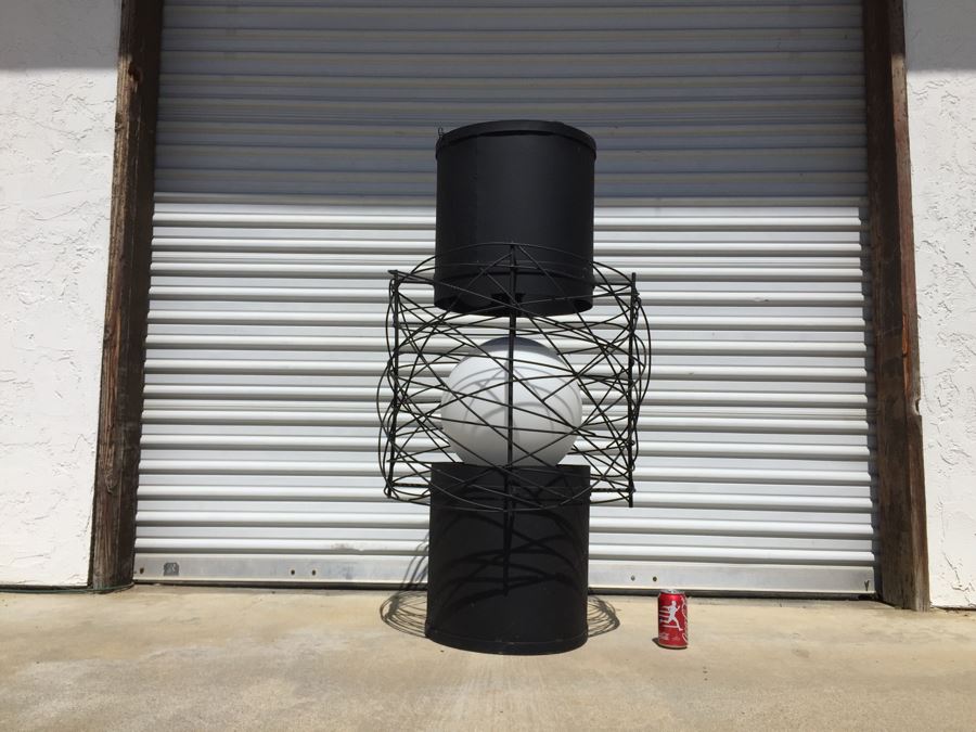 Huge Modernist Black And White Metal Pendant Light Fixture [Photo 11]