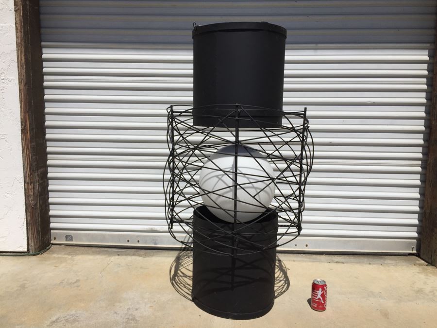 Huge Modernist Black And White Metal Pendant Light Fixture [Photo 4]