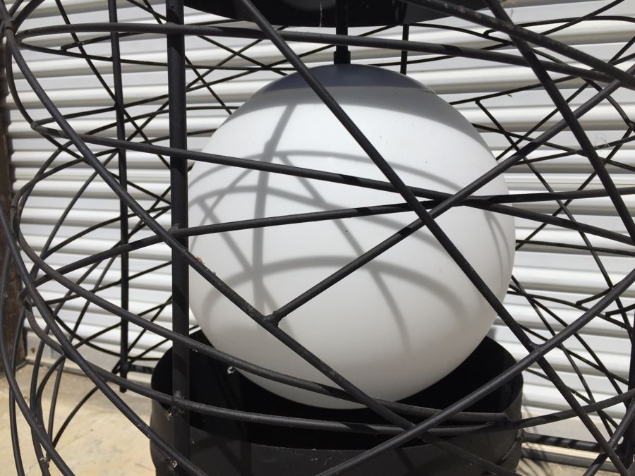 Huge Modernist Black And White Metal Pendant Light Fixture [Photo 17]