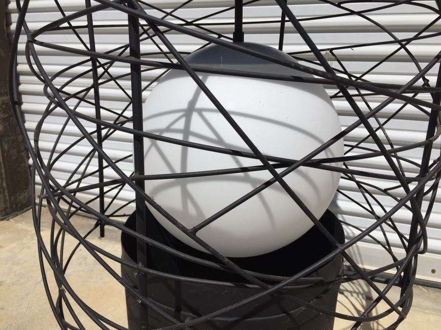 Huge Modernist Black And White Metal Pendant Light Fixture [Photo 16]