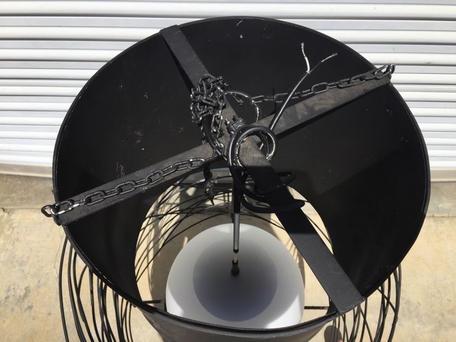 Huge Modernist Black And White Metal Pendant Light Fixture [Photo 6]