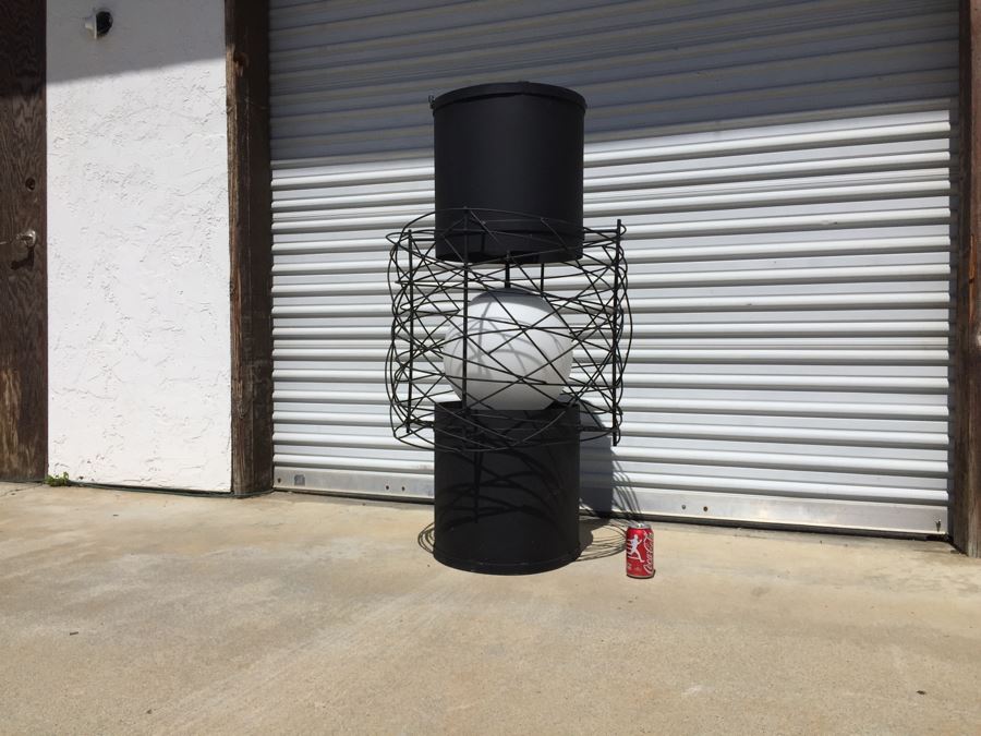 Huge Modernist Black And White Metal Pendant Light Fixture [Photo 10]