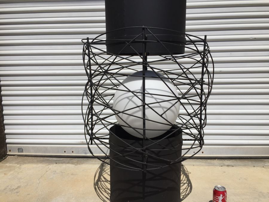 Huge Modernist Black And White Metal Pendant Light Fixture [Photo 5]
