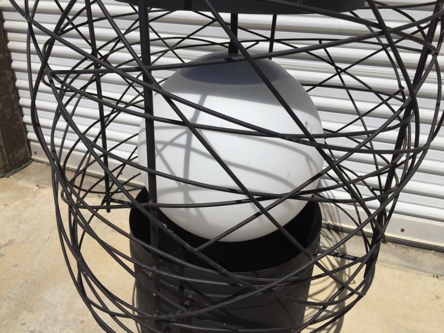 Huge Modernist Black And White Metal Pendant Light Fixture [Photo 15]