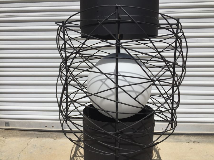 Huge Modernist Black And White Metal Pendant Light Fixture [Photo 14]