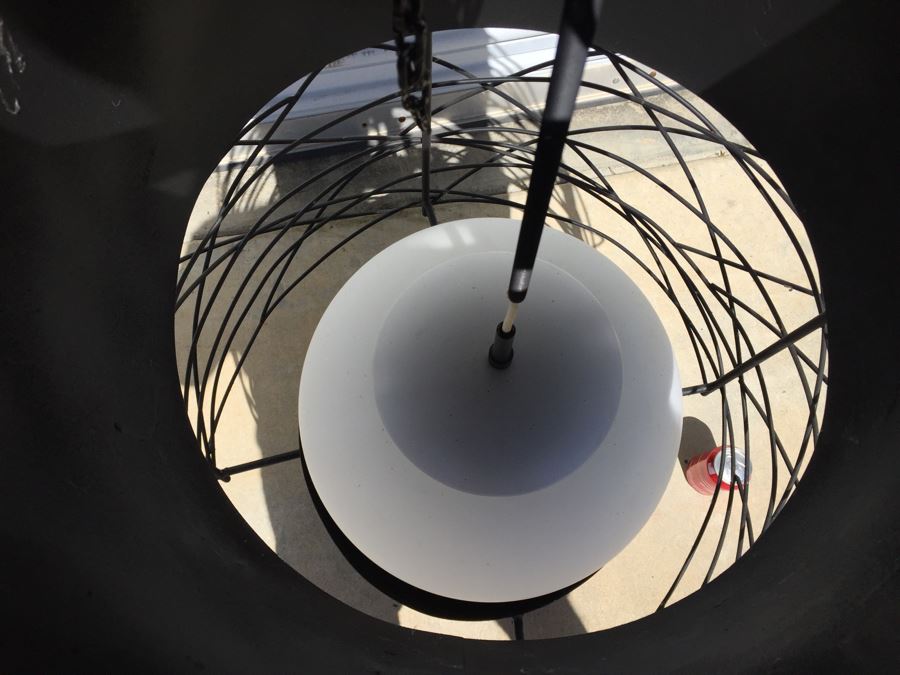 Huge Modernist Black And White Metal Pendant Light Fixture [Photo 3]