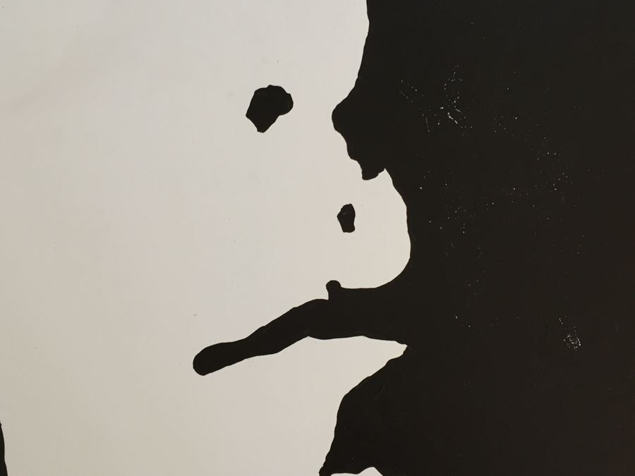 Original B&W Oil Painting Of John Lennon By Cuban Artist Roberto Robaina On Canvas 100 X 70CM Signed Front And Back 'Imagine' [Photo 6]