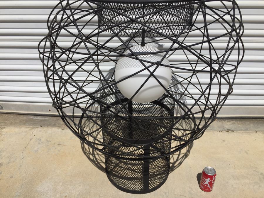 Huge Modernist Black And White Metal Pendant Light Fixture [Photo 5]