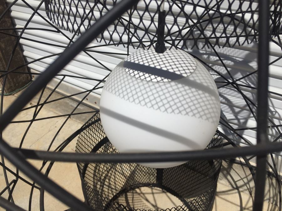 Huge Modernist Black And White Metal Pendant Light Fixture [Photo 11]