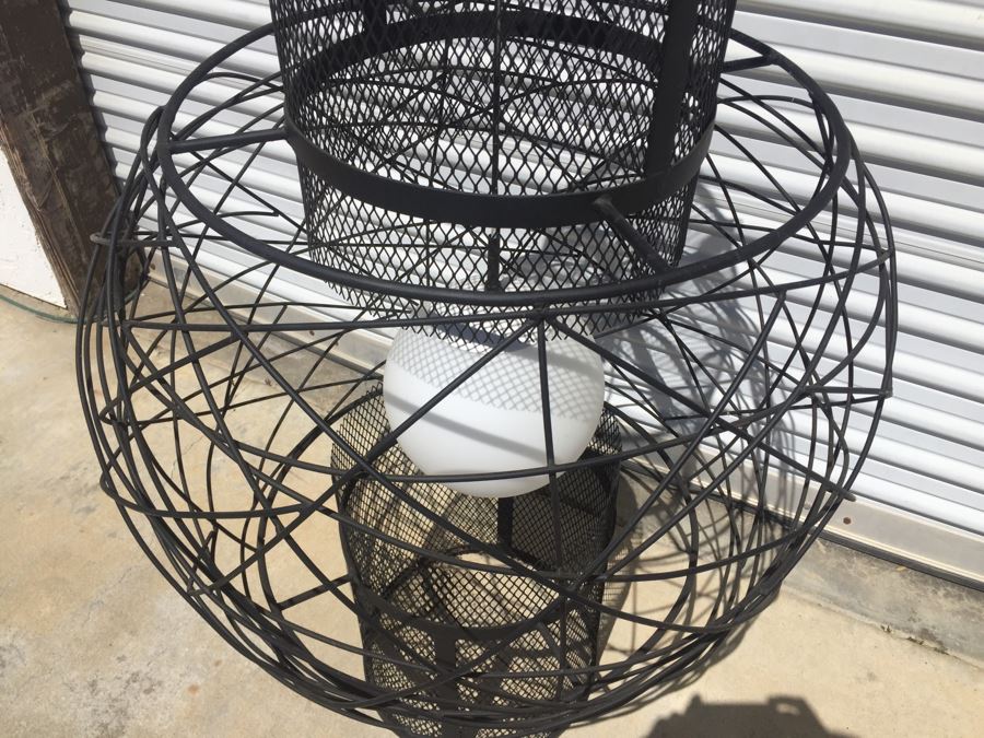 Huge Modernist Black And White Metal Pendant Light Fixture [Photo 9]