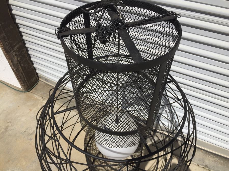 Huge Modernist Black And White Metal Pendant Light Fixture [Photo 3]