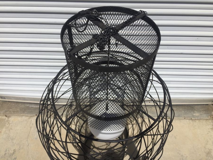 Huge Modernist Black And White Metal Pendant Light Fixture [Photo 13]