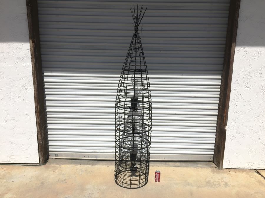 Huge Modernist Metal 6-Bulb Light Fixture [Photo 4]