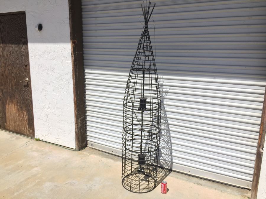 Huge Modernist Metal 6-Bulb Light Fixture [Photo 8]