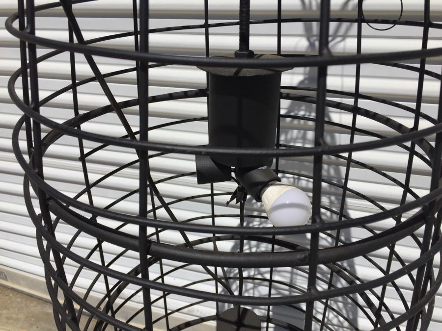 Huge Modernist Metal 6-Bulb Light Fixture [Photo 3]