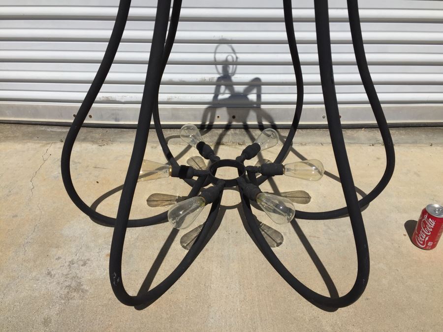 Large Modernist Metal 6-Bulb Light Fixture [Photo 12]