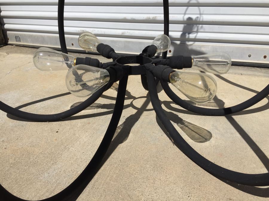 Large Modernist Metal 6-Bulb Light Fixture [Photo 8]