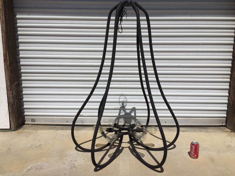 Large Modernist Metal 6-Bulb Light Fixture [Photo 11]