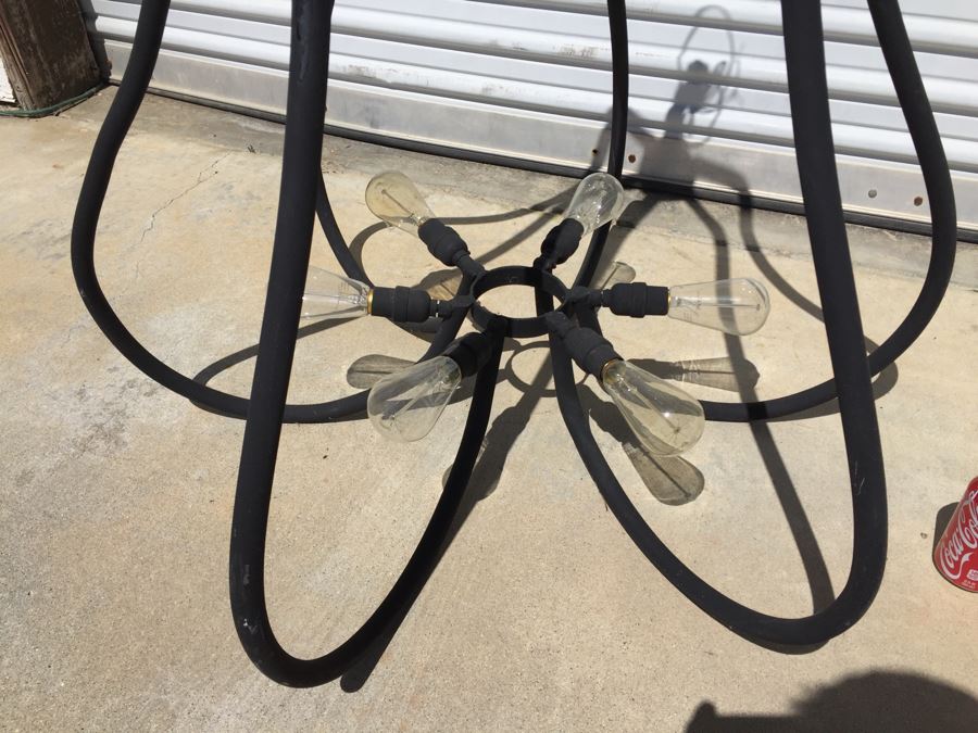 Large Modernist Metal 6-Bulb Light Fixture [Photo 7]