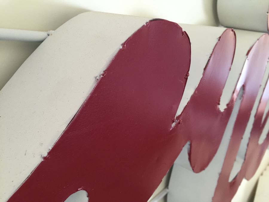 Metal Red And White 'Friends' Sculpture Wall Sign [Photo 7]