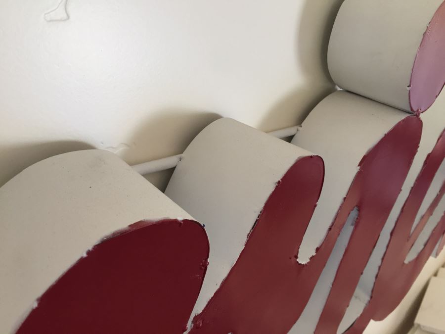 Metal Red And White 'Friends' Sculpture Wall Sign [Photo 8]