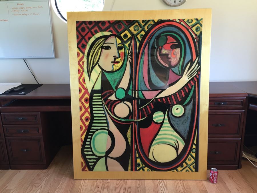 Large Pablo Picasso 'Girl Before A Mirror' Print On Board MAJIB P 597 [Photo 1]