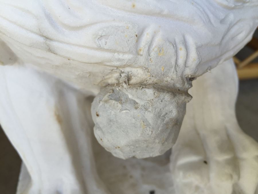 Hand Carved White Stone Foo Dogs [Photo 8]