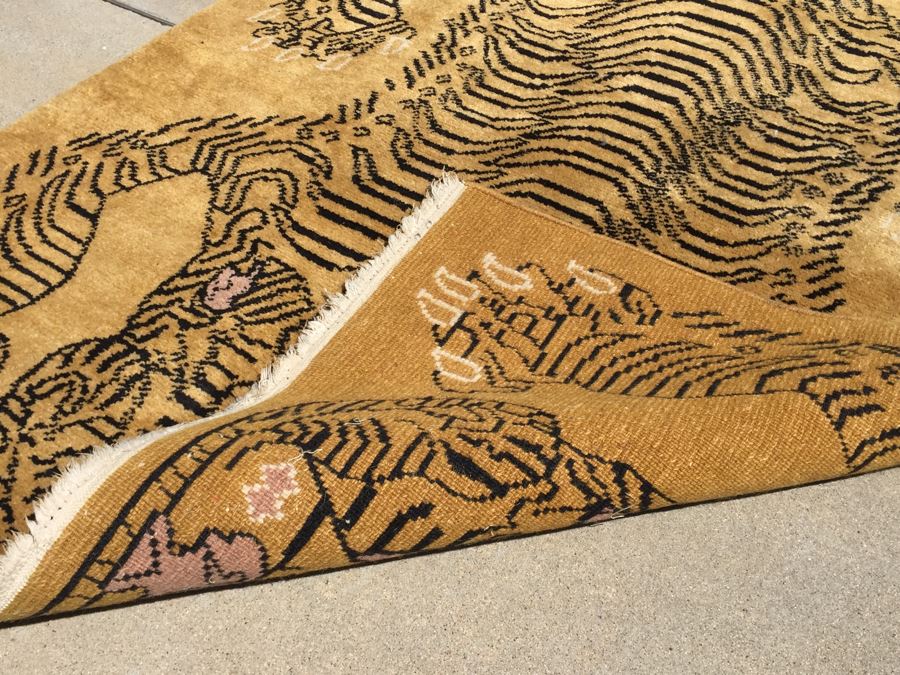 Hand Knotted Wool Tiger Rug 7' X 4.5' [Photo 20]