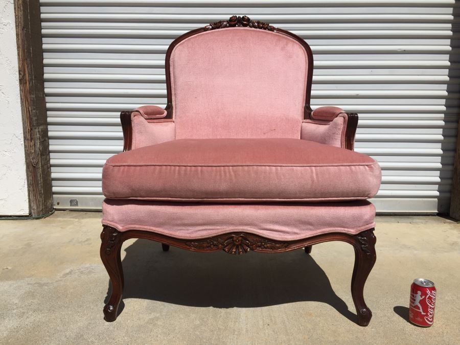Nice Vintage Upholstered Armchair - Needs To Be Reupholstered [Photo 1]