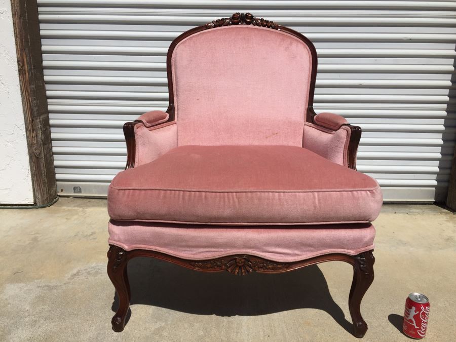 Nice Vintage Upholstered Armchair - Needs To Be Reupholstered [Photo 4]