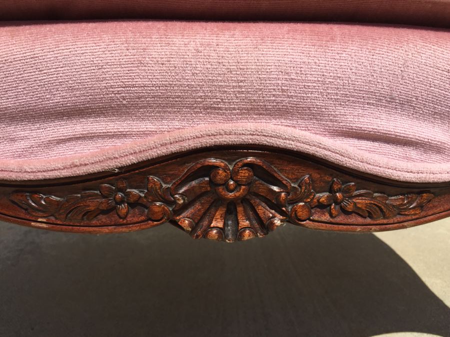 Nice Vintage Upholstered Armchair - Needs To Be Reupholstered [Photo 5]