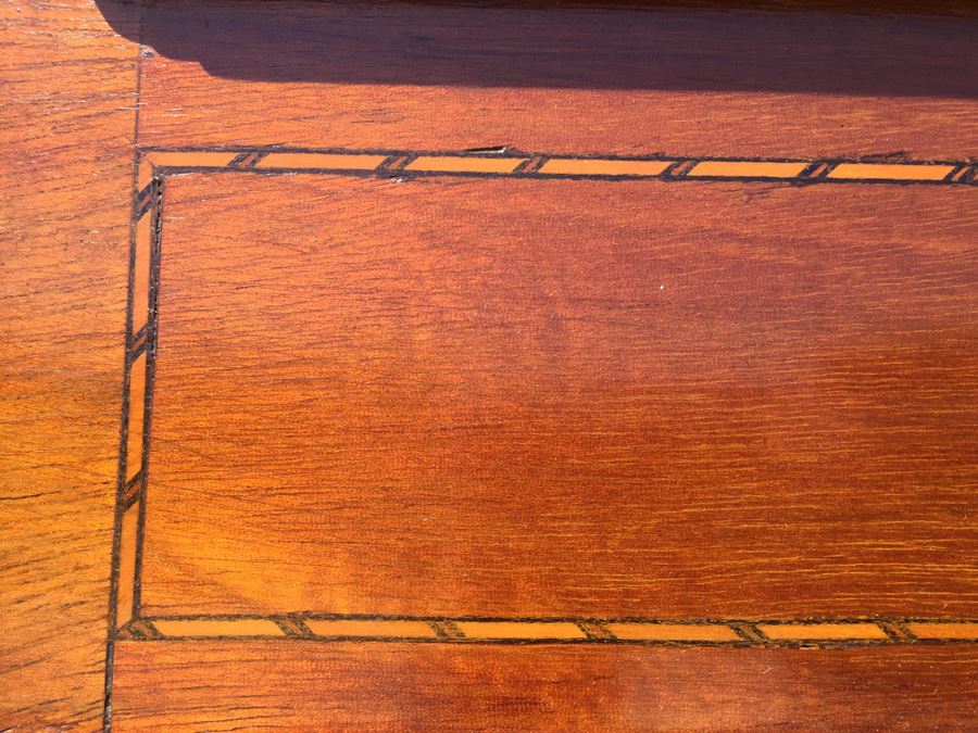 Stunning Antique Armoire Closet With Drawer And Nice Inlay Work Througout Beveled Oval Mirror [Photo 25]