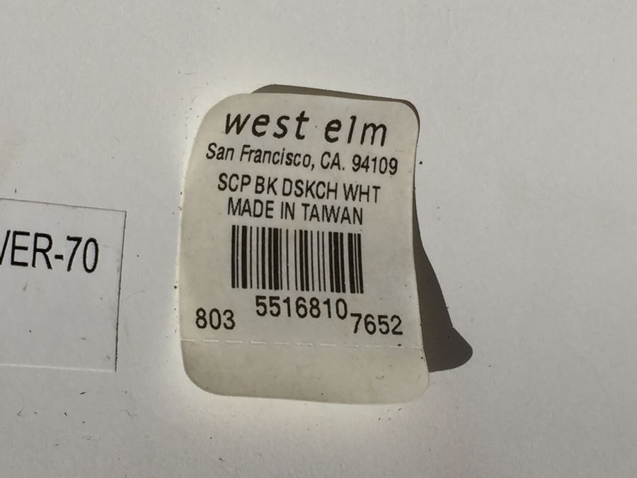 Pair Of West Elm Modernist Scoop-Back White Chairs With Chrome Base And Casters [Photo 13]