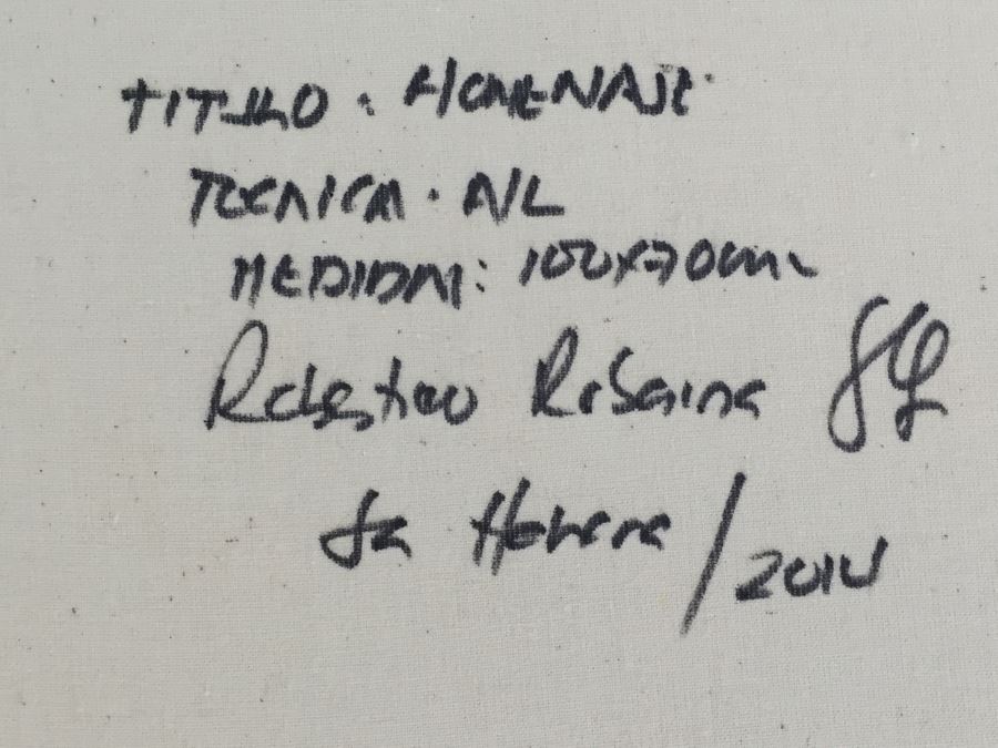 Original Oil Painting Of Charlie Chaplin By Cuban Artist Roberto Robaina On Canvas 100 X 70CM Signed Front And Back [Photo 8]