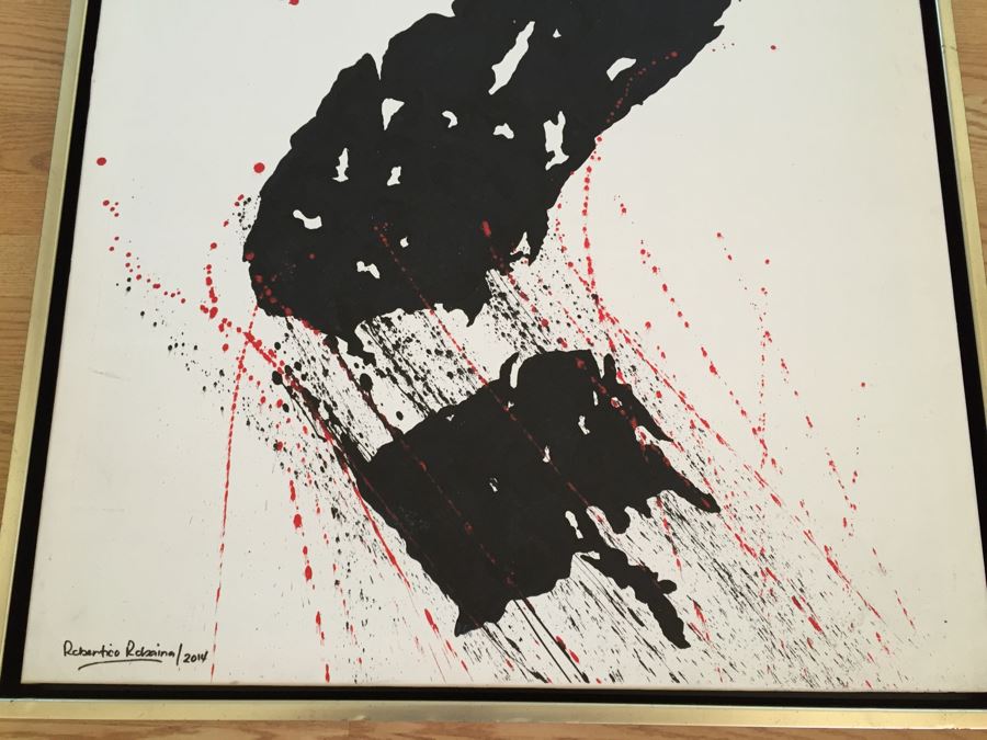 Original Oil Painting By Cuban Artist Roberto Robaina On Canvas 115 X 85CM Signed Front And Back Titled 'Por Que?' 'Why' [Photo 6]