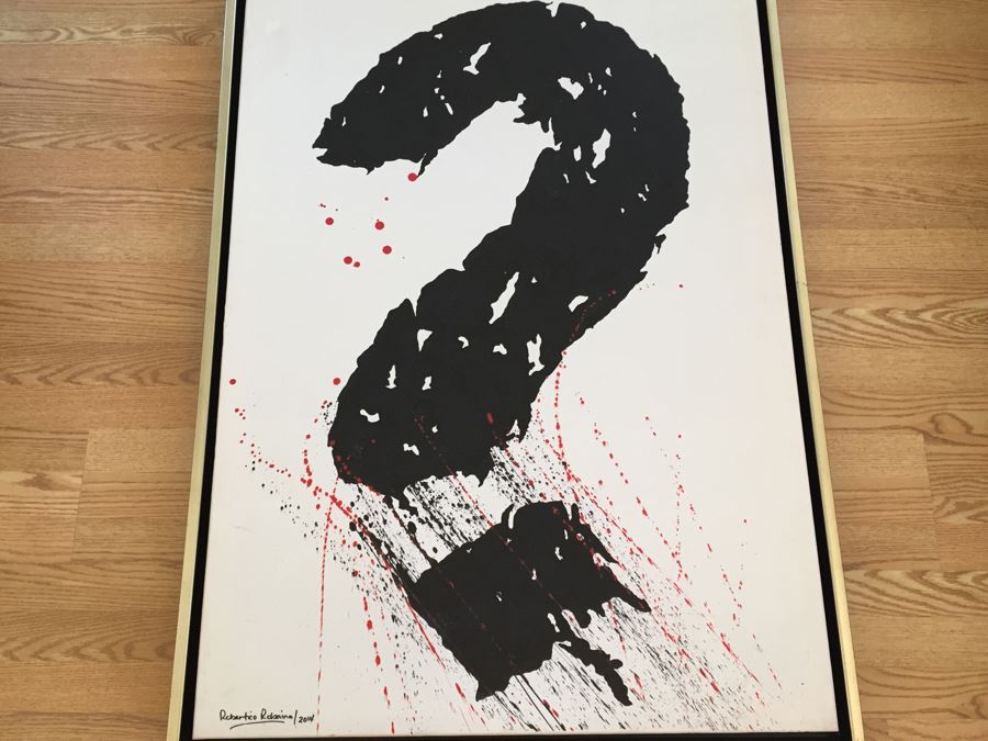 Original Oil Painting By Cuban Artist Roberto Robaina On Canvas 115 X 85CM Signed Front And Back Titled 'Por Que?' 'Why' [Photo 4]