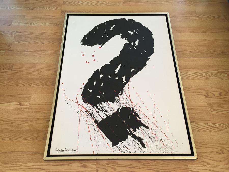 Original Oil Painting By Cuban Artist Roberto Robaina On Canvas 115 X 85CM Signed Front And Back Titled 'Por Que?' 'Why' [Photo 7]