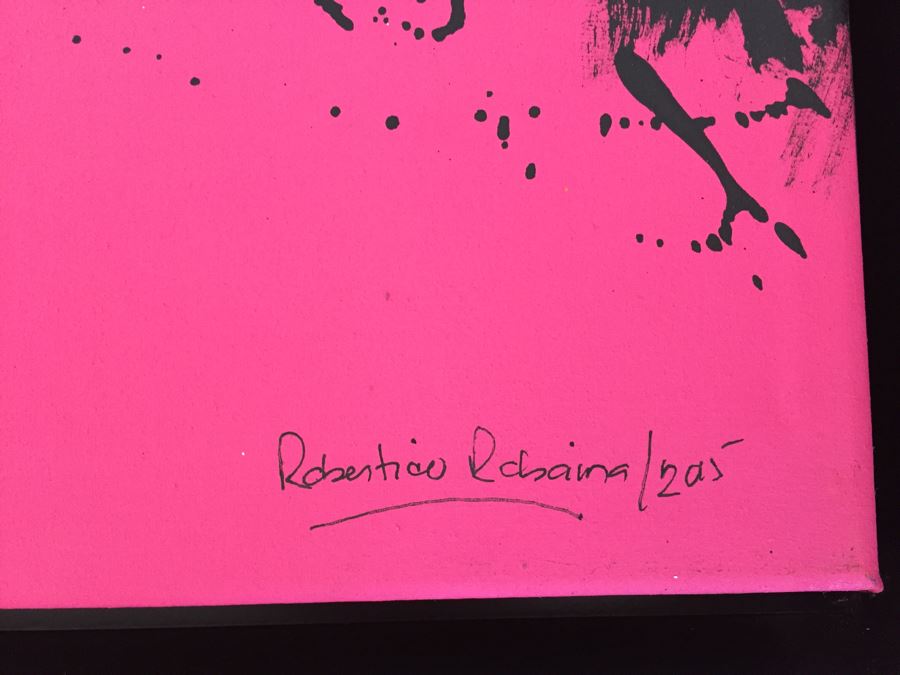 Original Abstract Modernist Oil Painting By Cuban Artist Roberto Robaina On Canvas 80 X 100CM Signed Front And Back [Photo 6]