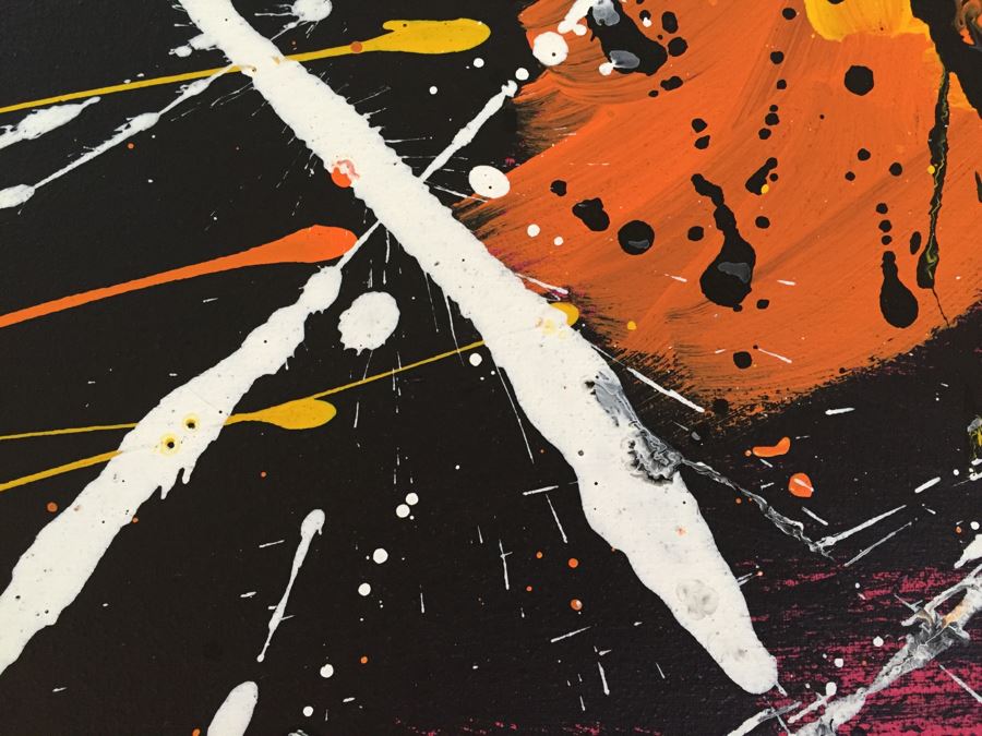 Original Abstract Modernist Oil Painting By Cuban Artist Roberto Robaina On Canvas 80 X 100CM Signed Front And Back [Photo 9]