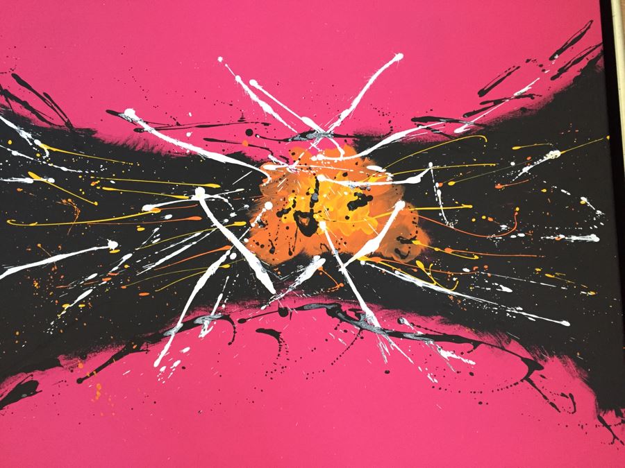 Original Abstract Modernist Oil Painting By Cuban Artist Roberto Robaina On Canvas 80 X 100CM Signed Front And Back [Photo 5]