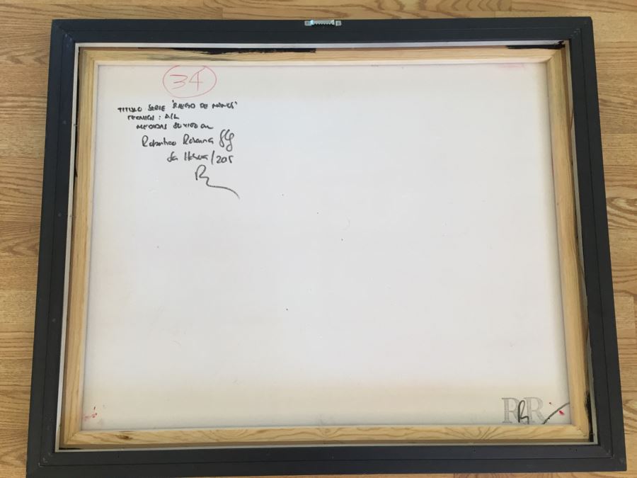 Original Abstract Modernist Oil Painting By Cuban Artist Roberto Robaina On Canvas 80 X 100CM Signed Front And Back [Photo 10]