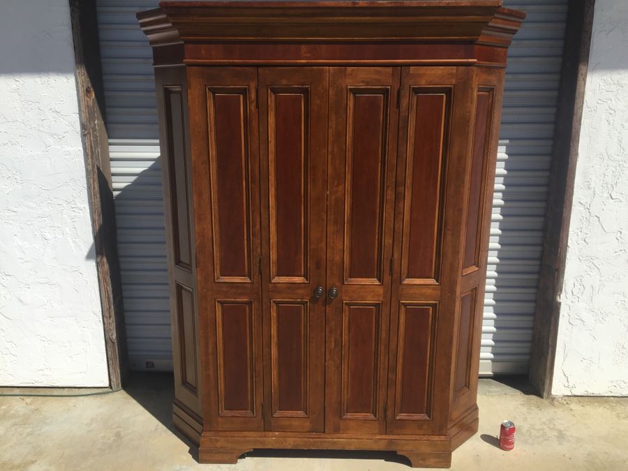 Ethan Allen Armoire Entertainment Unit Wooden Cabinet [Photo 4]