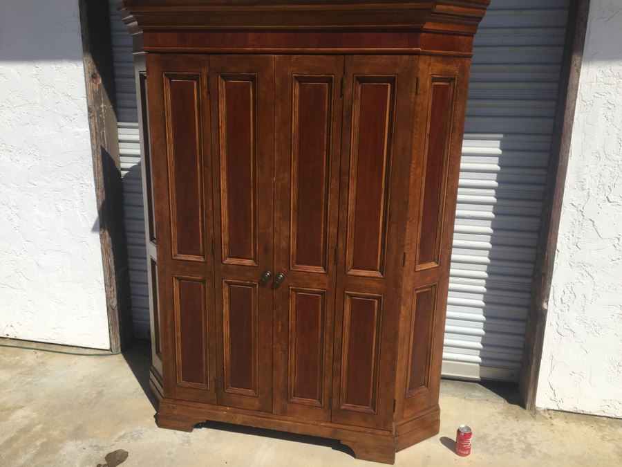 Ethan Allen Armoire Entertainment Unit Wooden Cabinet [Photo 5]