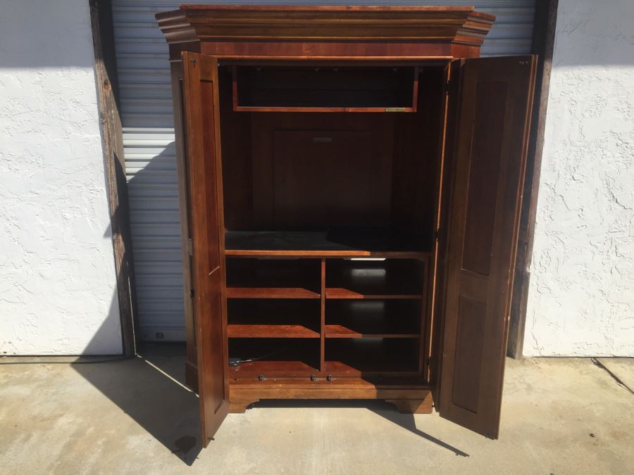 Ethan Allen Armoire Entertainment Unit Wooden Cabinet [Photo 10]