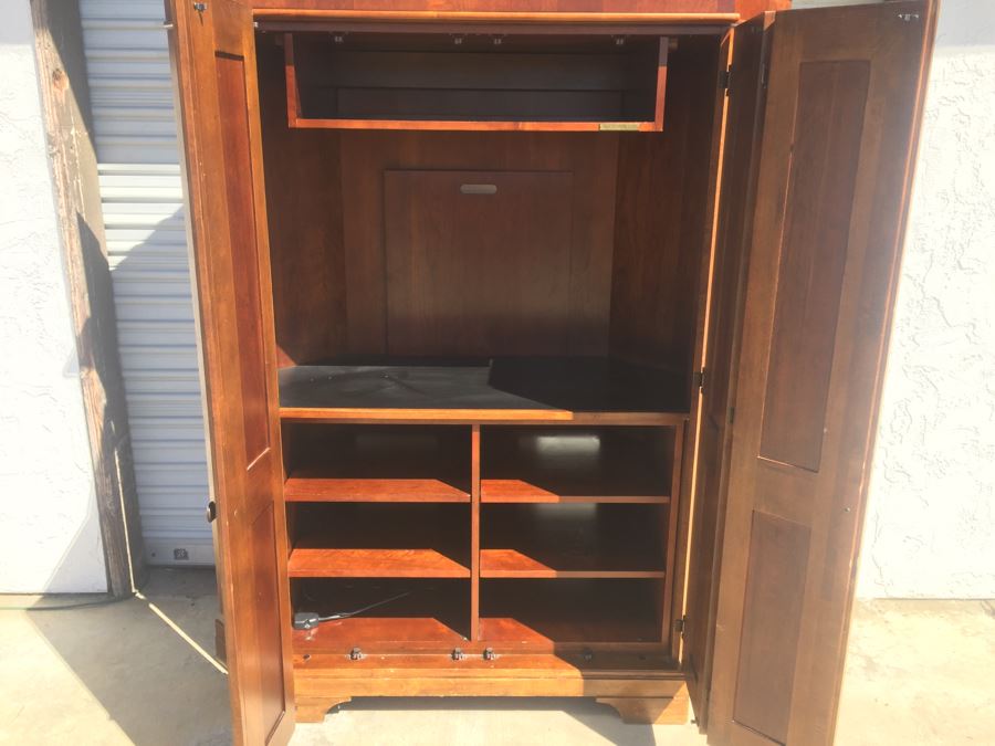 Ethan Allen Armoire Entertainment Unit Wooden Cabinet [Photo 13]