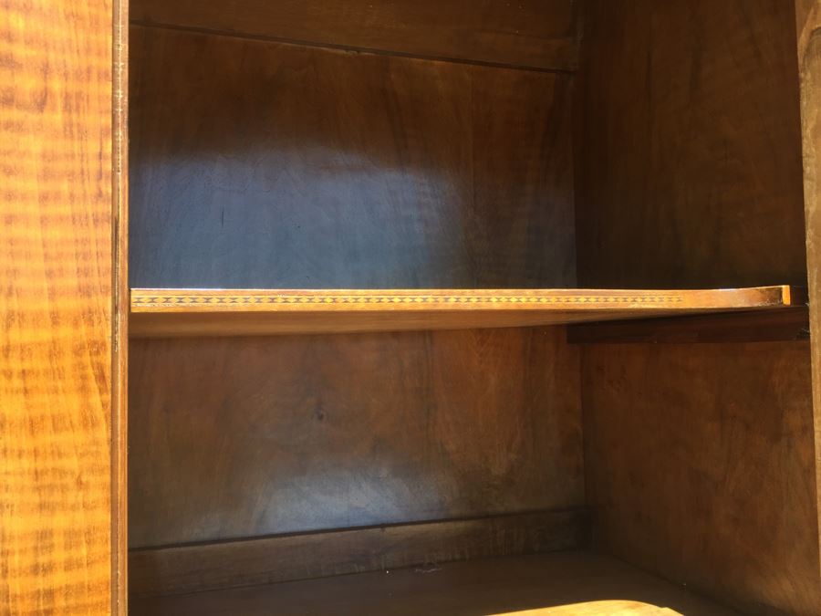 Stunning Antique Sideboard China Cabinet With Hutch Detailed Metalwork, Inlay And Wood Carving [Photo 35]