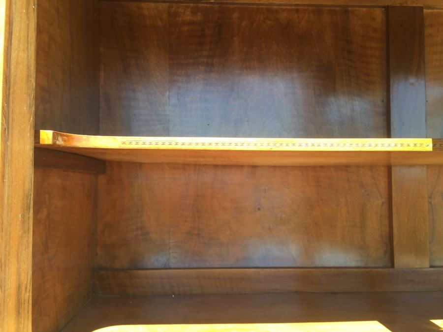 Stunning Antique Sideboard China Cabinet With Hutch Detailed Metalwork, Inlay And Wood Carving [Photo 34]